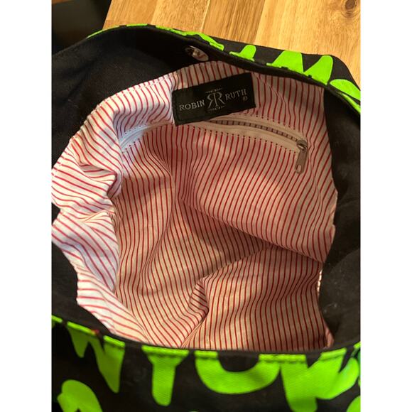 Canvas New York Crossbody‎ Bag Purse Green Pink Robin-Ruth - Picture 4 of 4